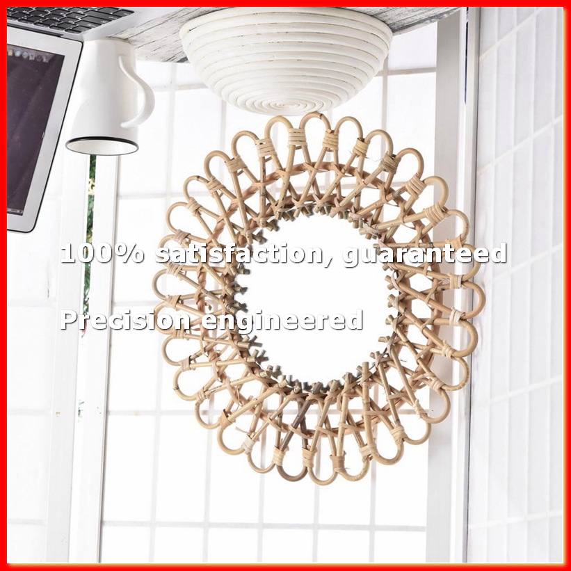 Rattan Mirror Round - 40Cm Nordic Wicker Wall-Mounted Mirror Rattan