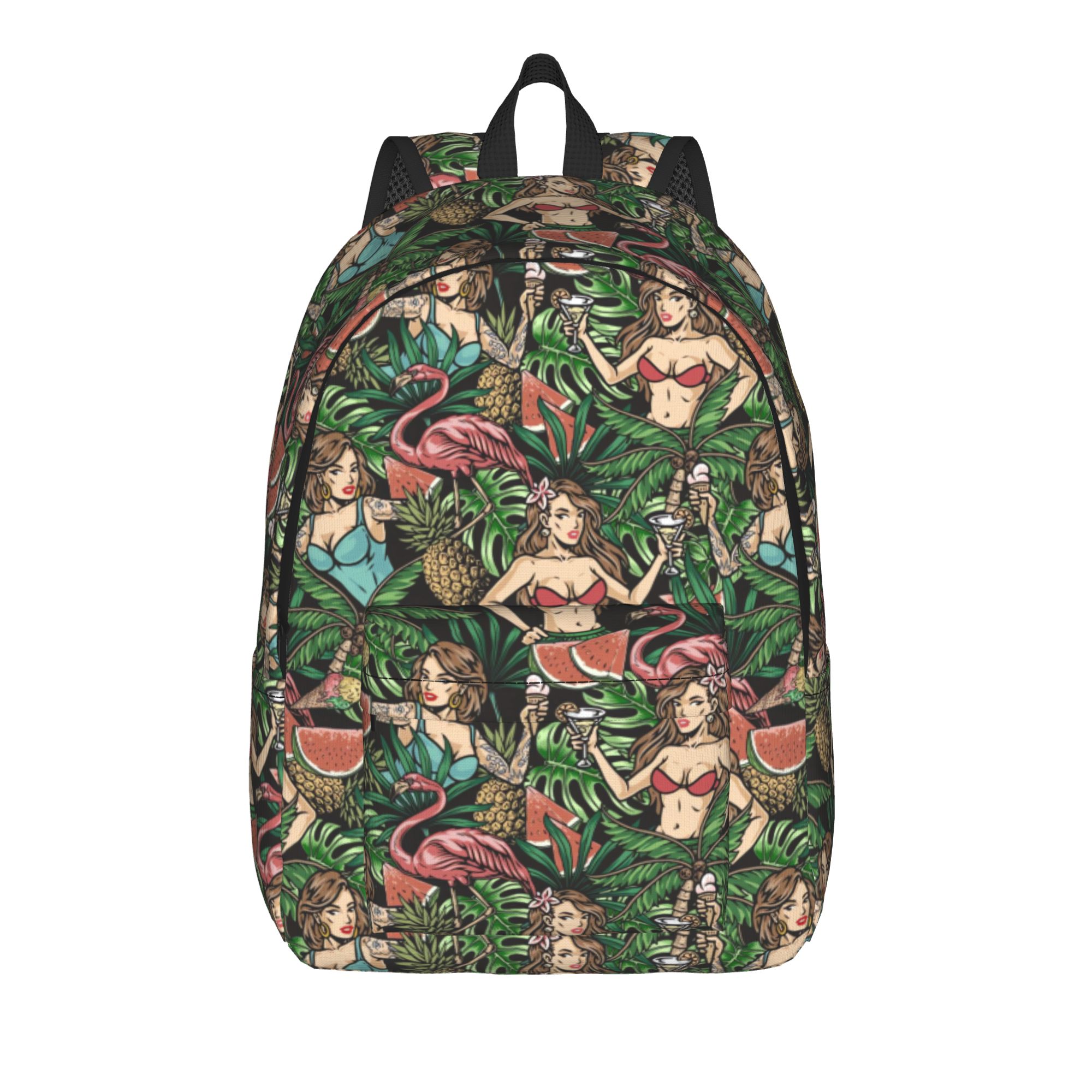 Interior Design Monochrome - Hawaiian Party Monochrome Backpack Style Backpacks