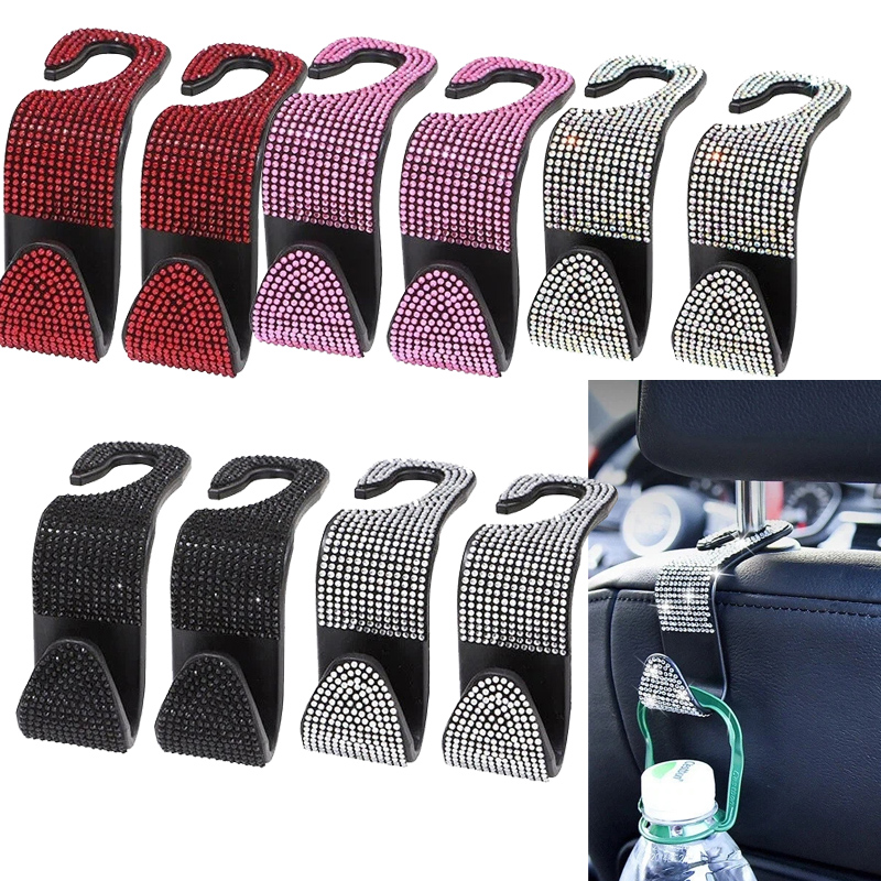 Interior Design Texture - 2 Rhinestone Car Seat Back Hook