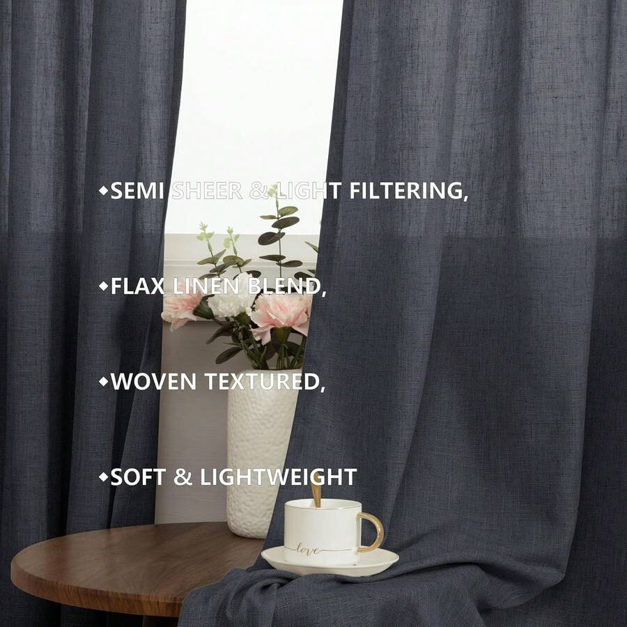Linen Curtain Eyelet - Living Room Curtains 96 Inches Long