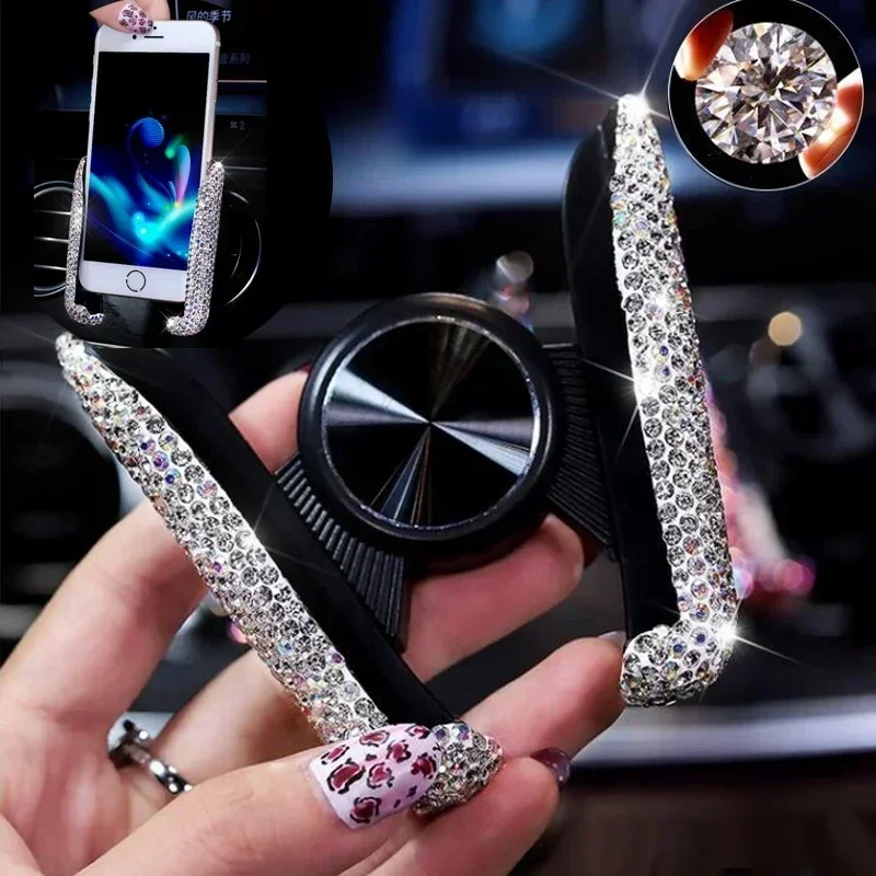 Interior Design Texture - NEW Car Phone Holder Diamond Crystal