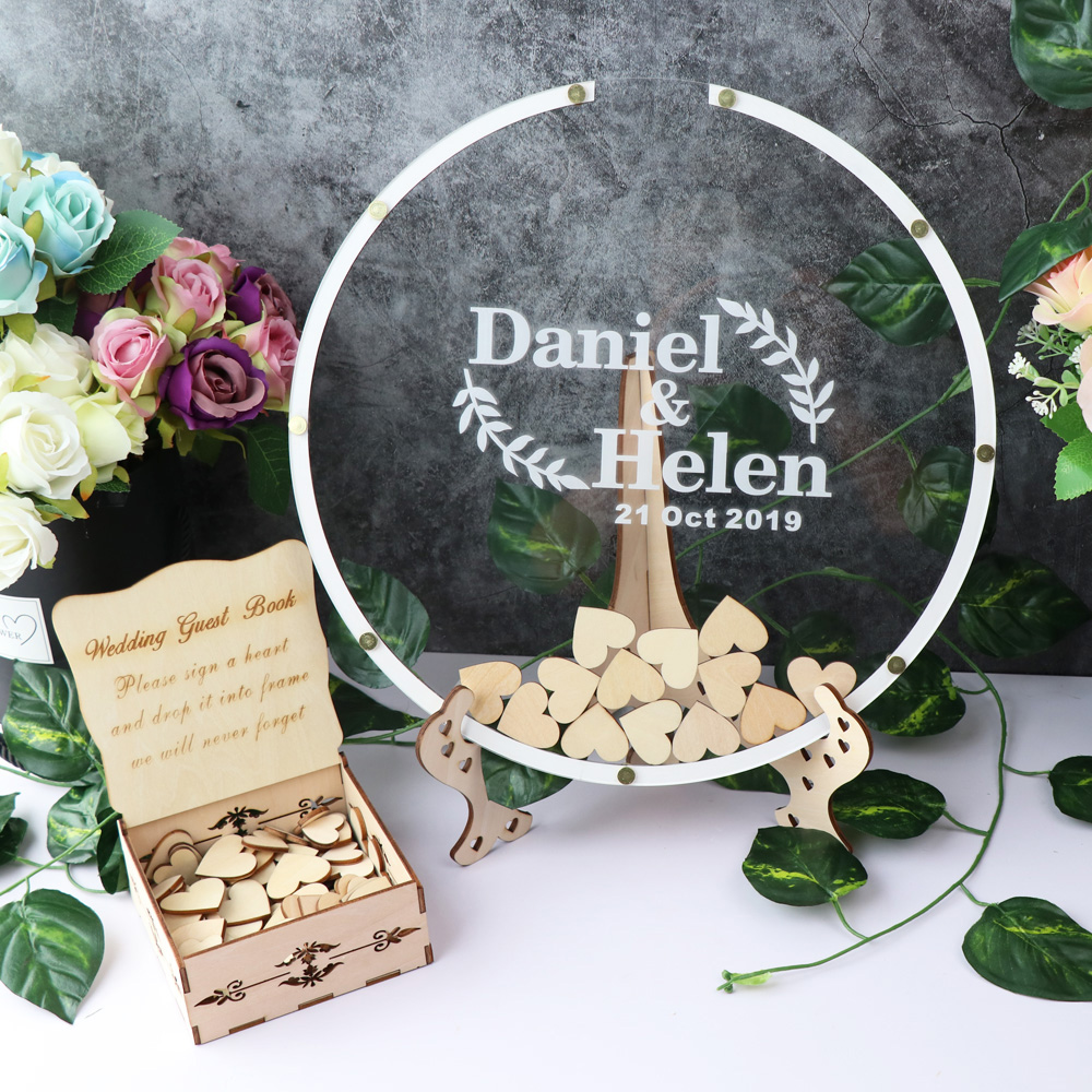 Interior Design Names - Personalized Acrylic round wedding guest book