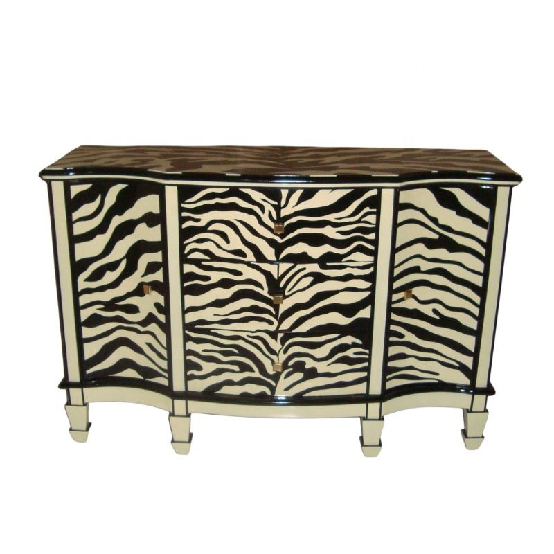 Interior Design Monochrome - Zebra Painted Kitchen Cabinet Animal Print