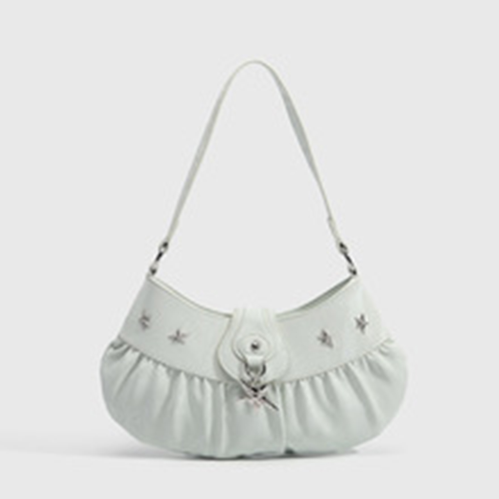 Interior Design Monochrome - Monochrome Pleated Shoulder Bag Pleated Texture