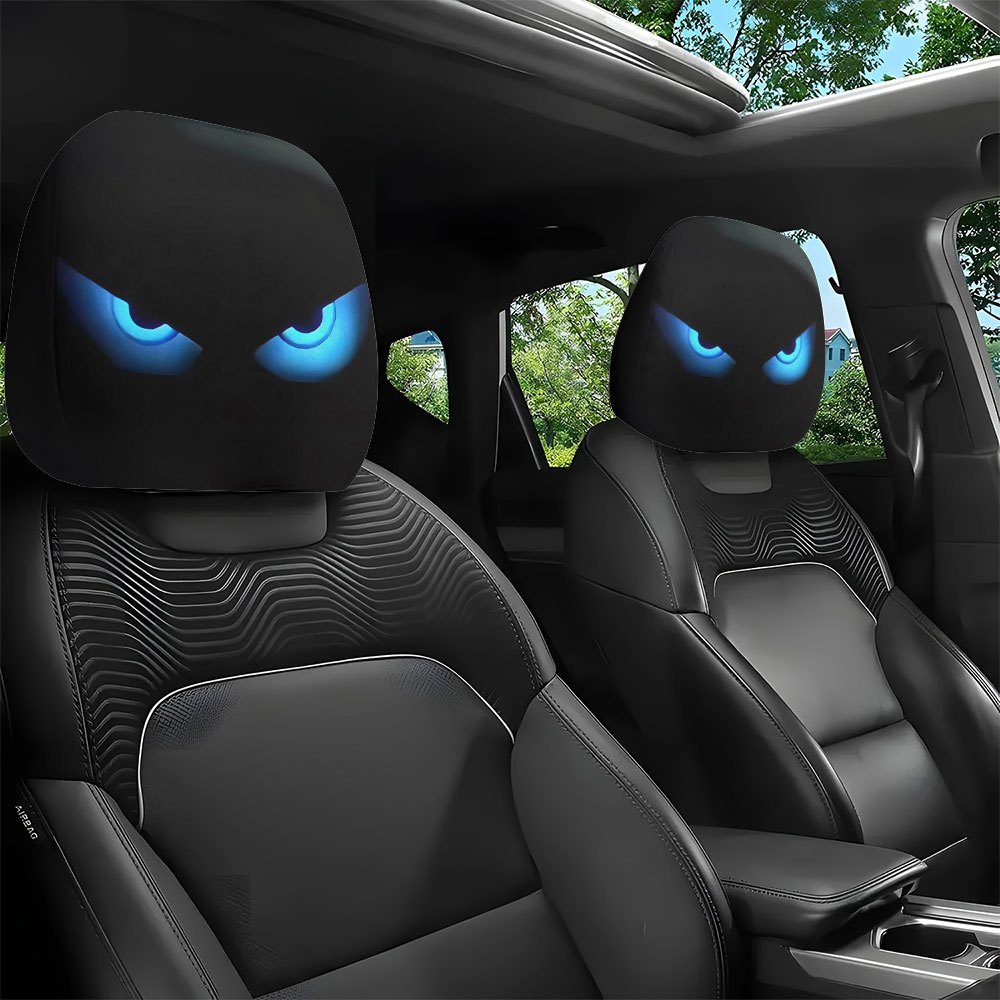 Interior Design Co - 2pcs Car Headrest Covers Featuring a