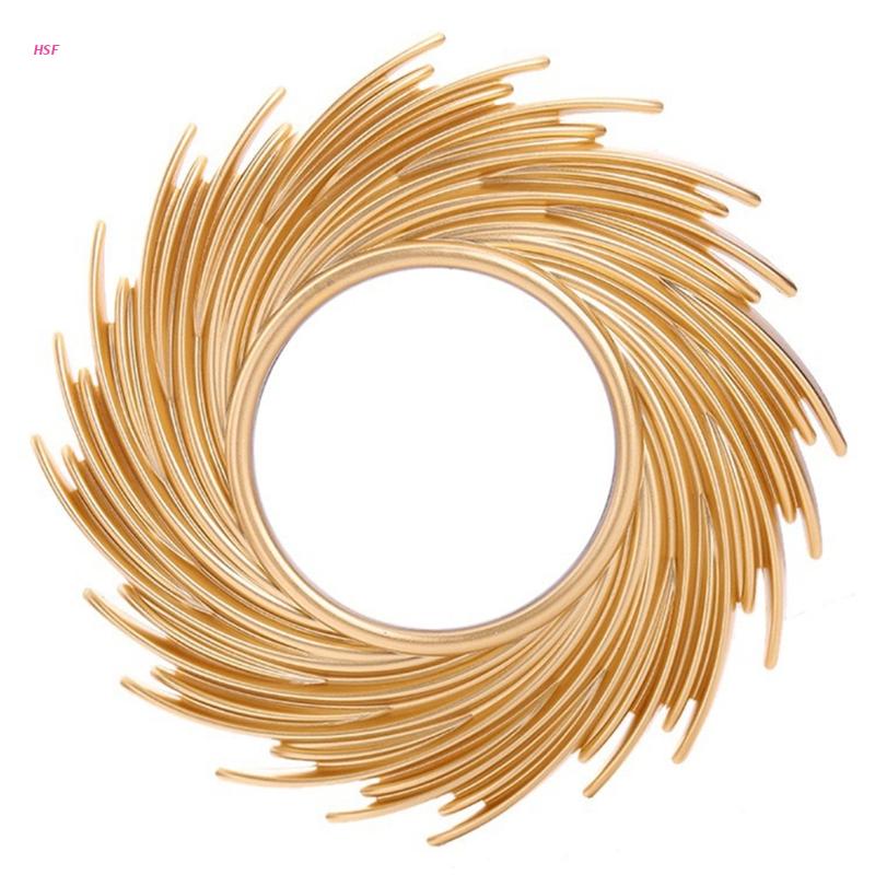 Rattan Mirror Round - Sun Shape Decorative Mirror Room Background