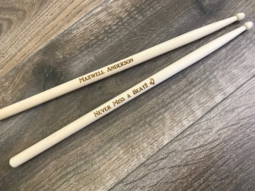 Interior Design Names - Personalized Engraved Wooden 5A Drumsticks for