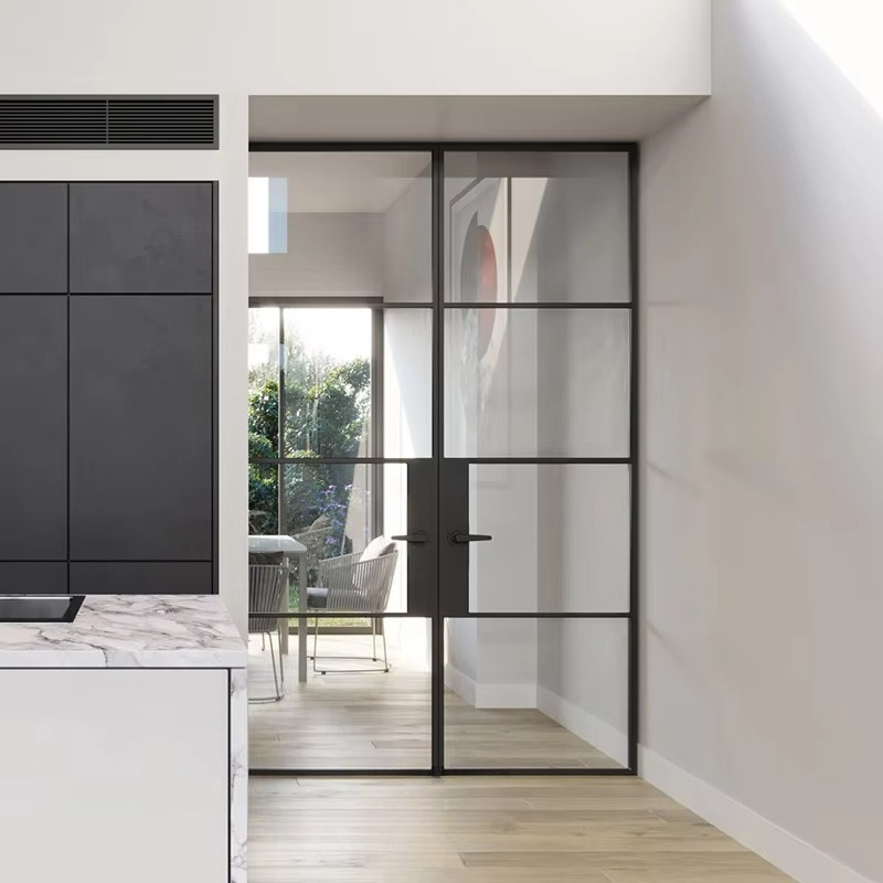 Interior Design Meeting Room - Office Interior Double Glass Door Black