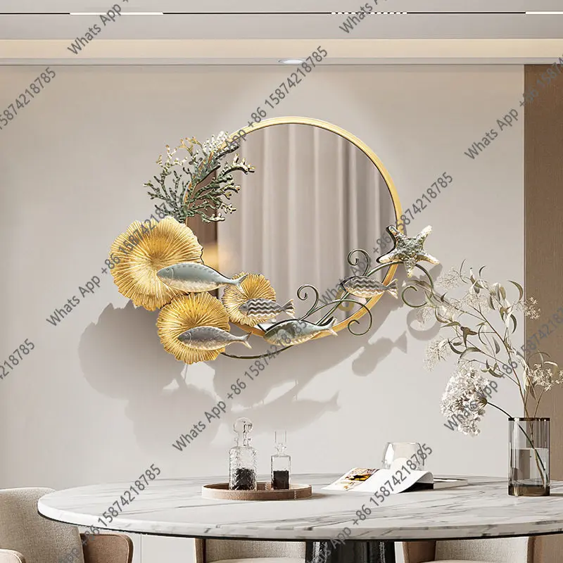 Rattan Mirror Round - Premium Background Decorative Mirror Log Bedroom