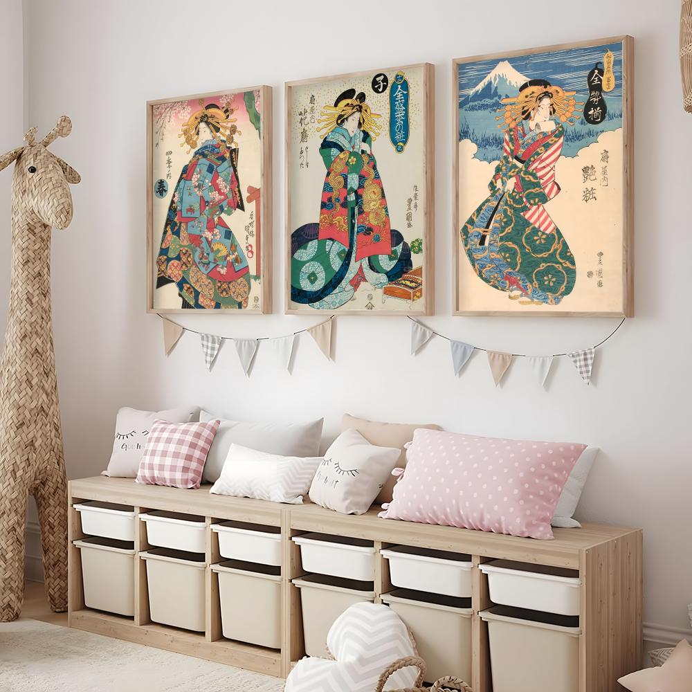Retro Japanese geisha Poster M - Interior Design Poster review and price
