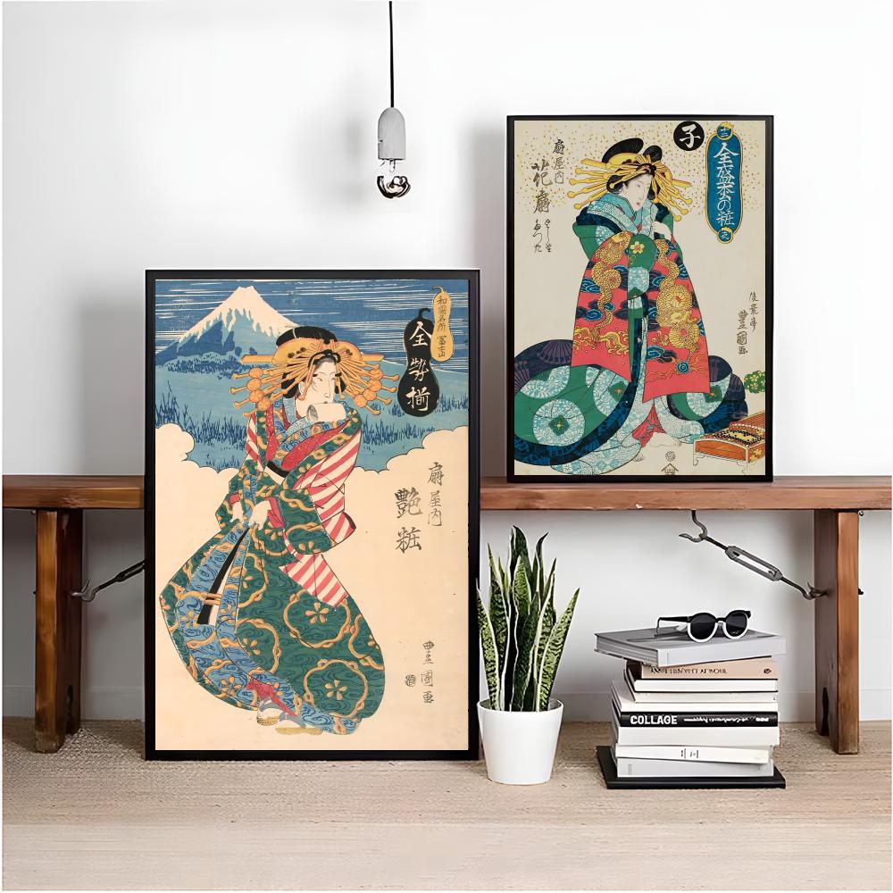 Retro Japanese geisha Poster M - Interior Design Poster review and price