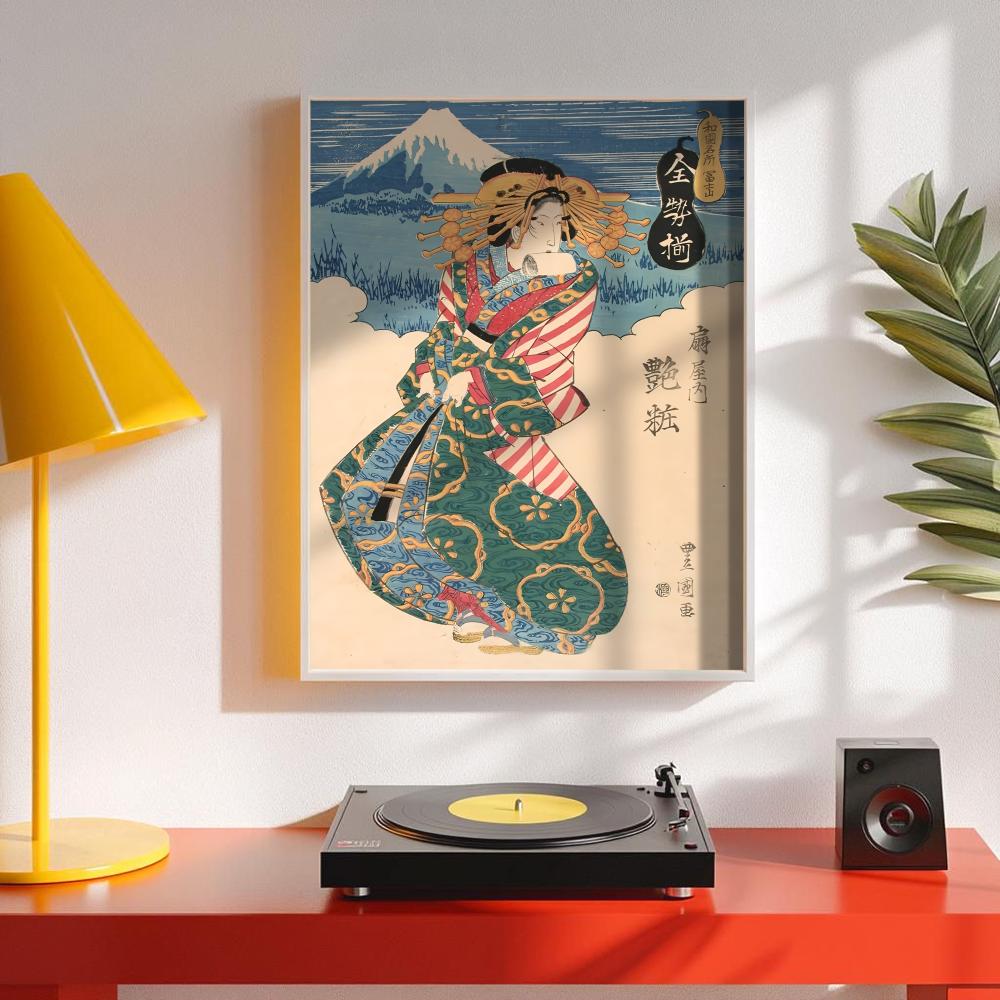 Retro Japanese geisha Poster M - Interior Design Poster review and price