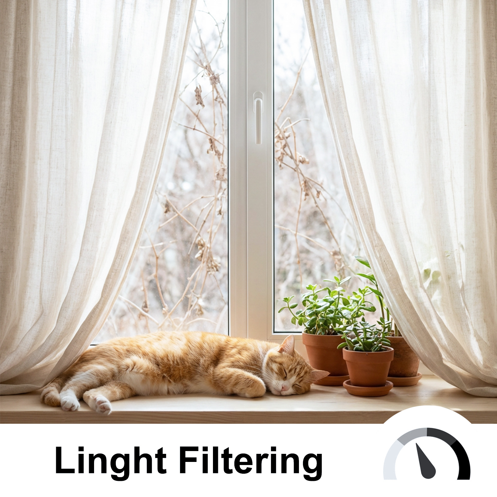 Beige Voile Curtains 2 Panels  - Linen Curtain Eyelet review and price