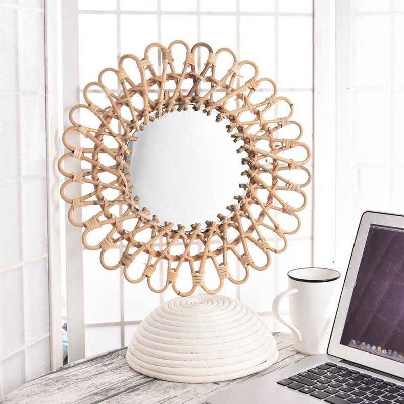 40Cm Nordic Wicker Wall-Mounte - Rattan Mirror Round review and price