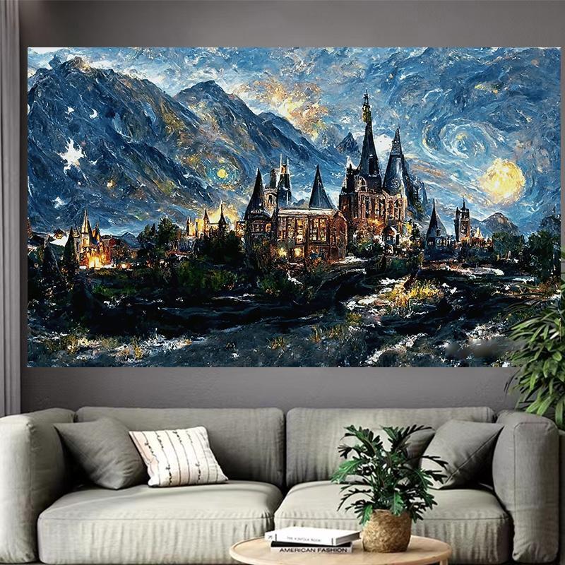 Castle Lake Wall Tapestry Fant - Interior Design Poster review and price