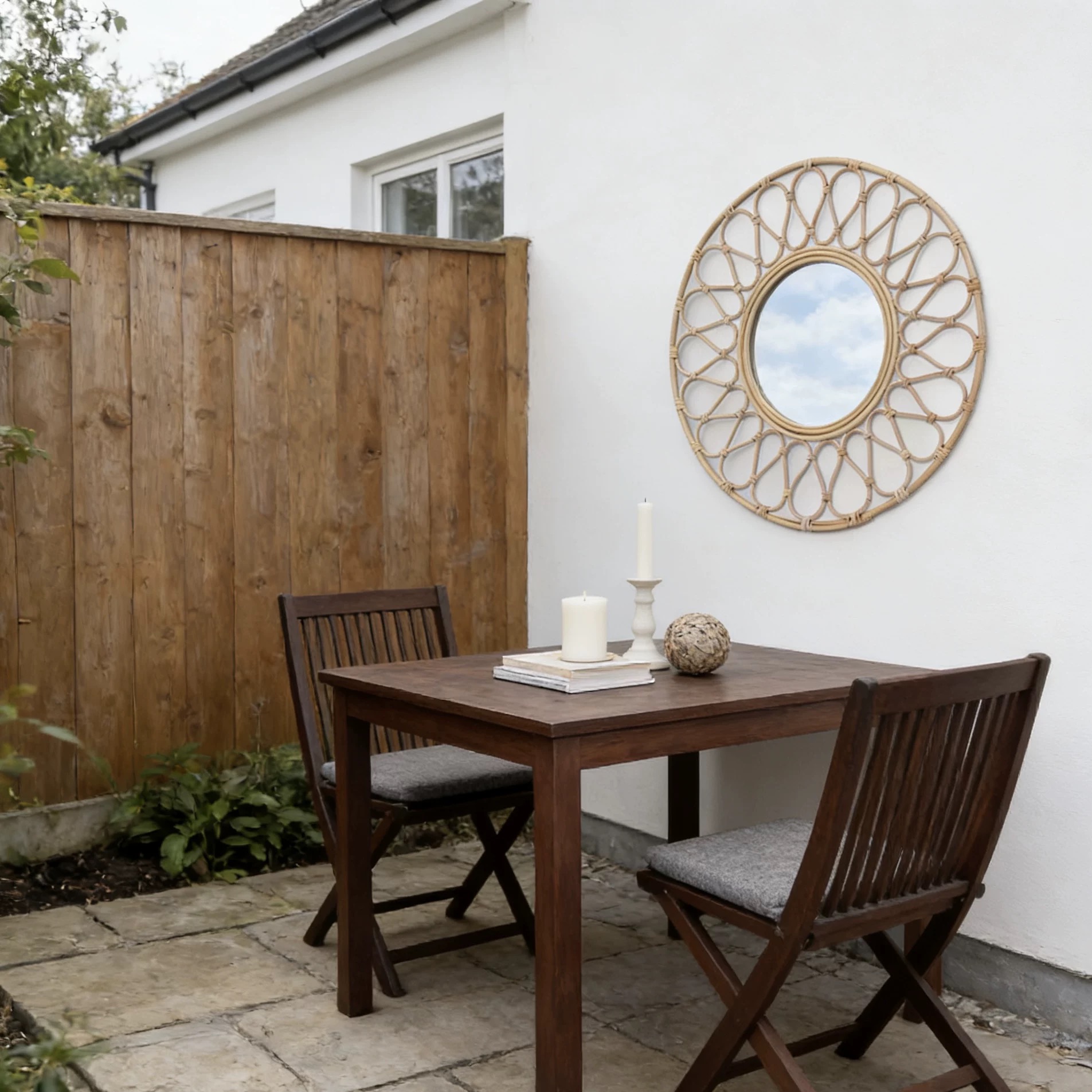 Round Rattan Wall Mirror, Natu - Rattan Mirror Round review and price