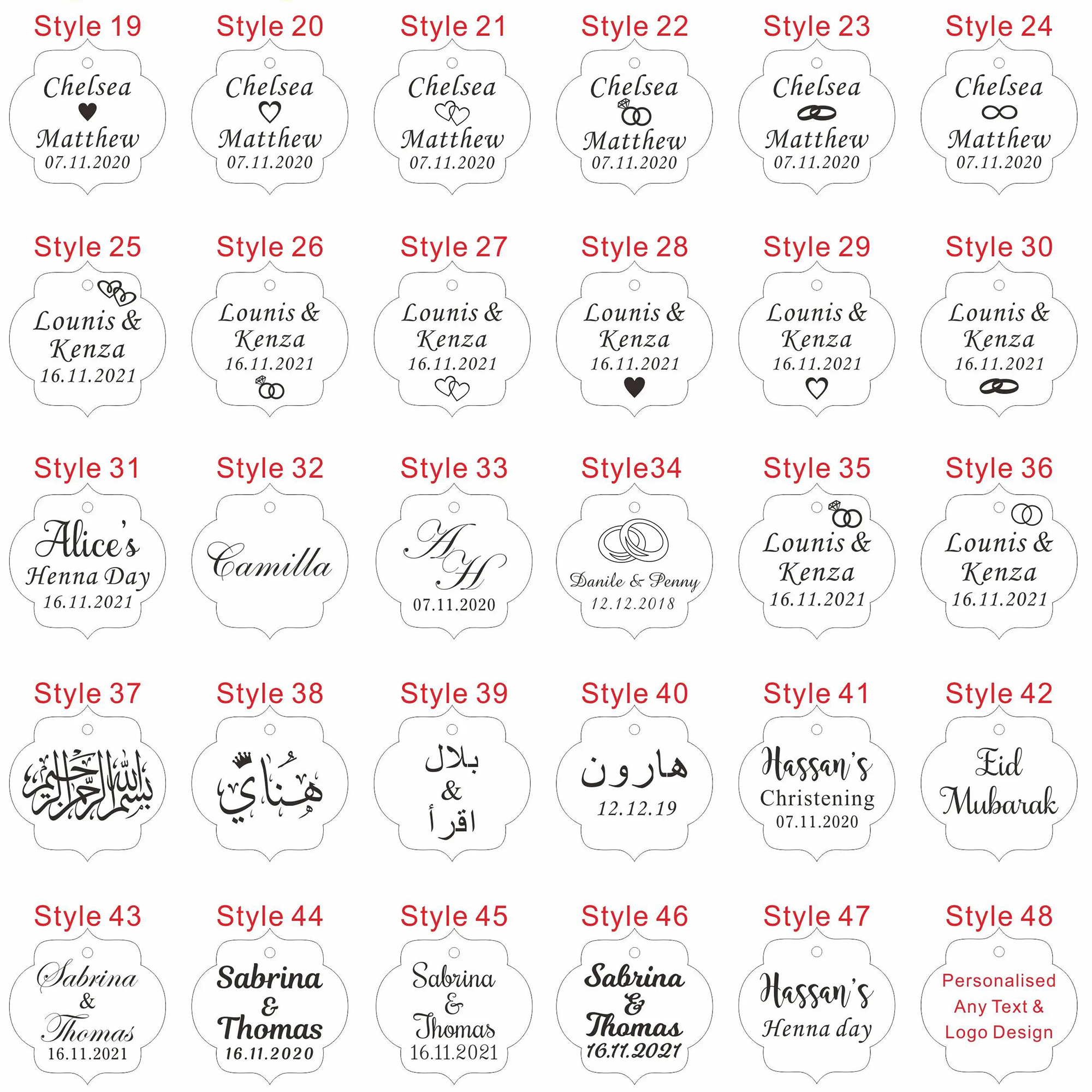 20/50/100Pcs Custom Wedding Pa - Interior Design Names review and price