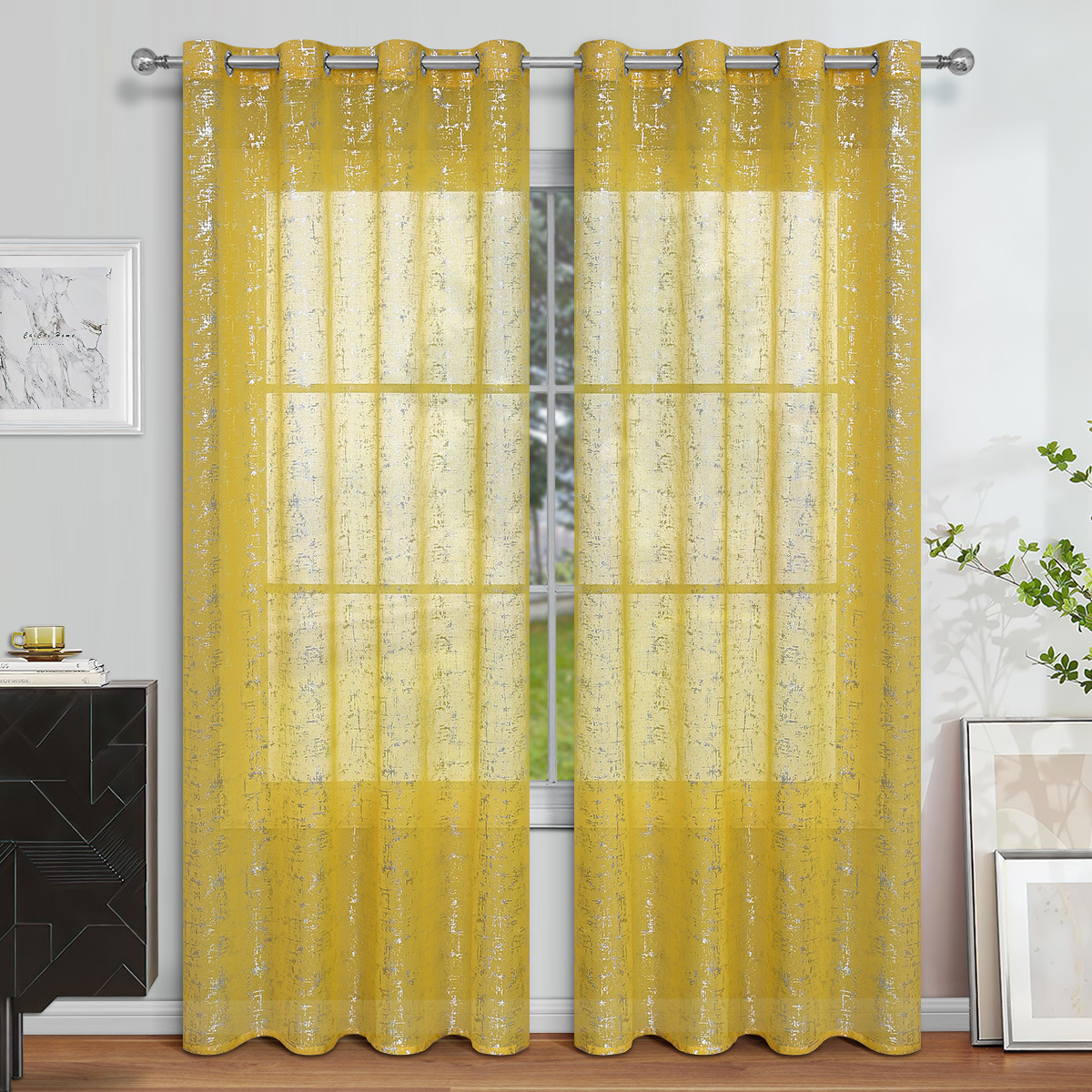 Curtain Silver Printed Grommet - Linen Curtain Eyelet review and price