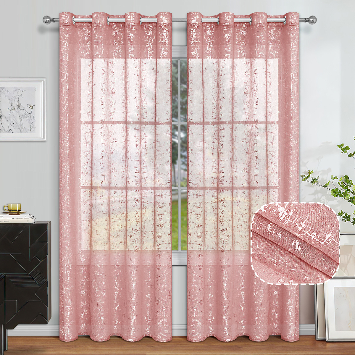 Curtain Silver Printed Grommet - Linen Curtain Eyelet review and price