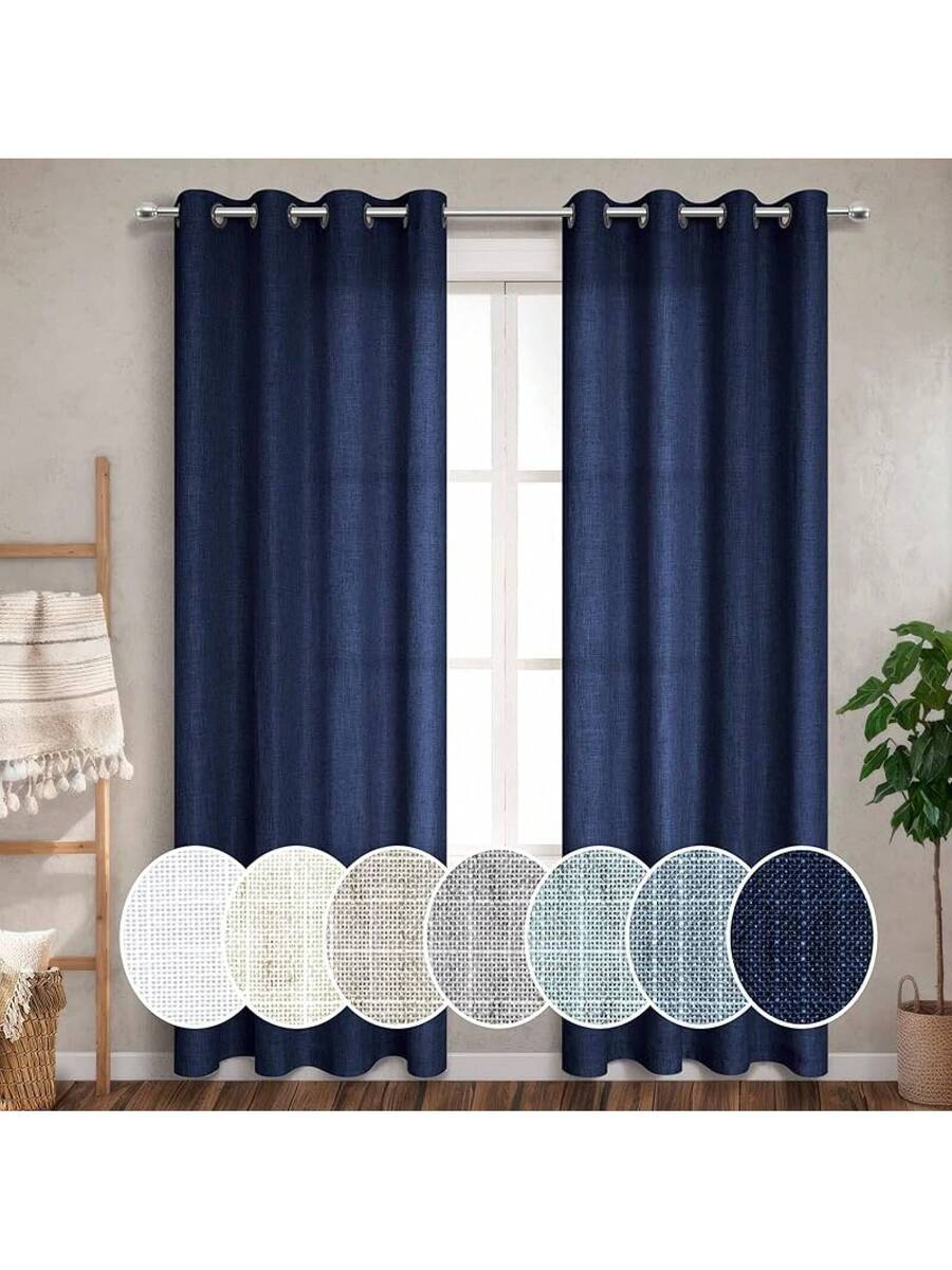 Living Room Curtains 96 Inches - Linen Curtain Eyelet review and price