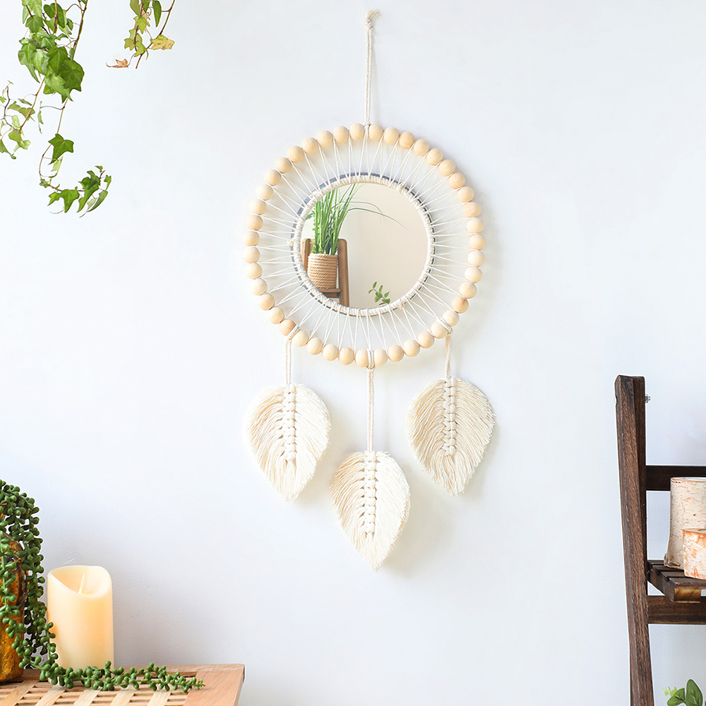 Boho Macrame Round Mirror Deco - Rattan Mirror Round review and price