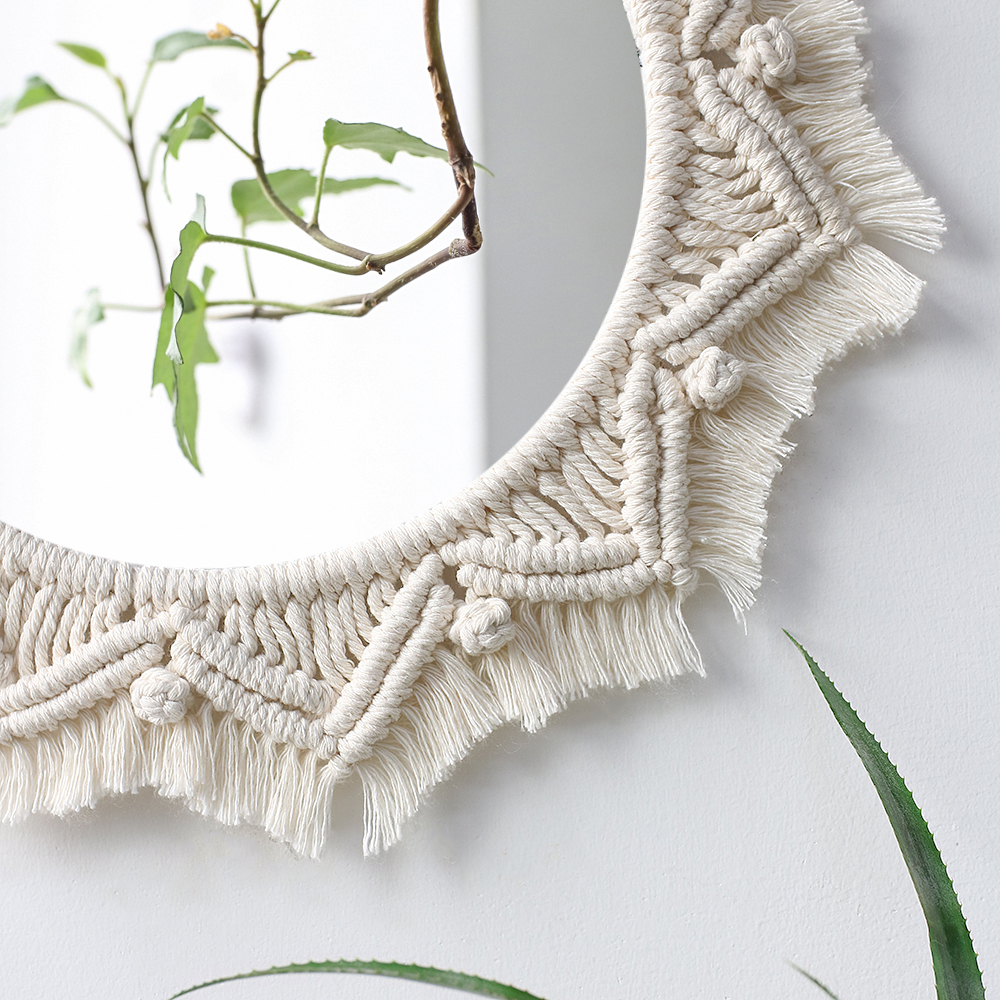 Boho Macrame Round Mirror Deco - Rattan Mirror Round review and price
