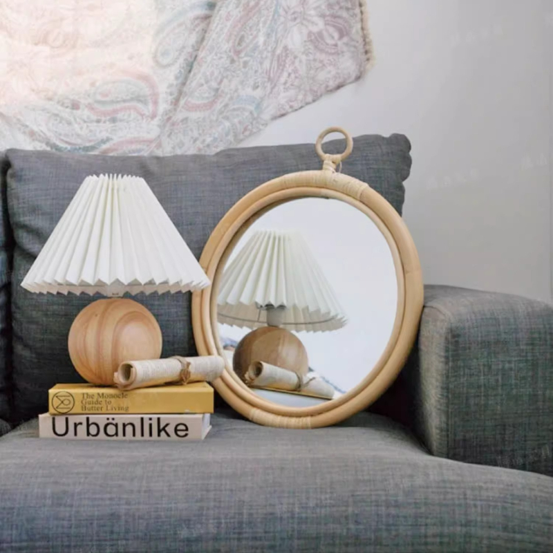 ‌Boho Rattan Wall Mirror Handw - Rattan Mirror Round review and price