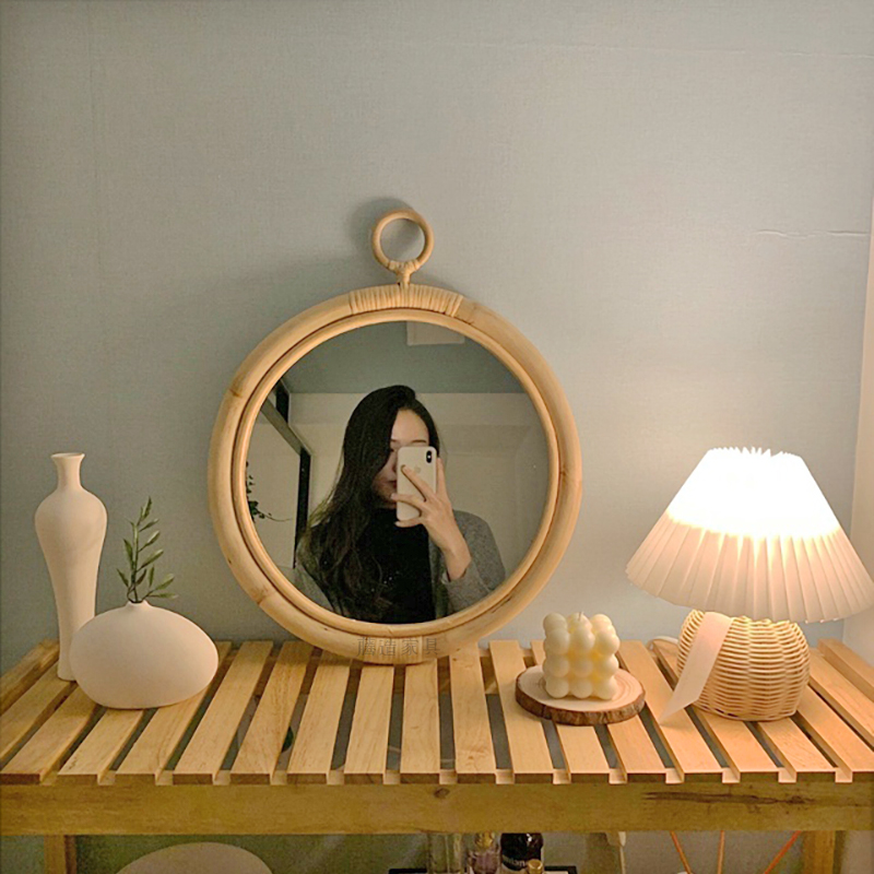 ‌Boho Rattan Wall Mirror Handw - Rattan Mirror Round review and price