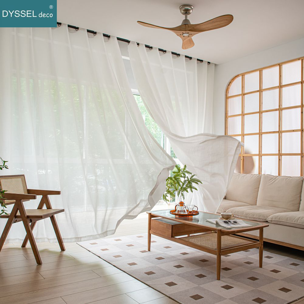 Modern White Linen Solid Sheer - Linen Curtain Eyelet review and price
