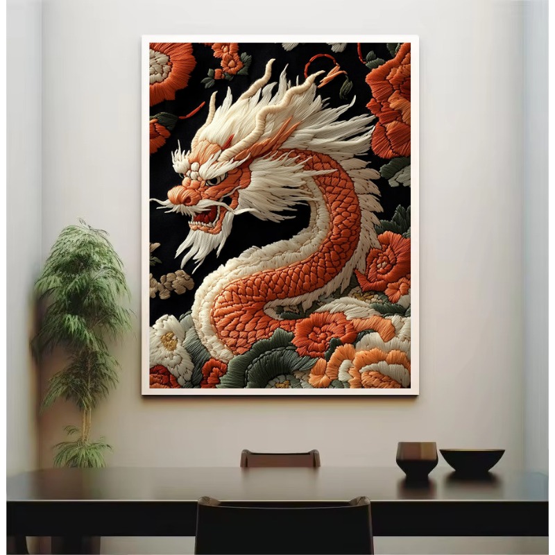 Embroidery Style Art Animals P - Interior Design Poster review and price