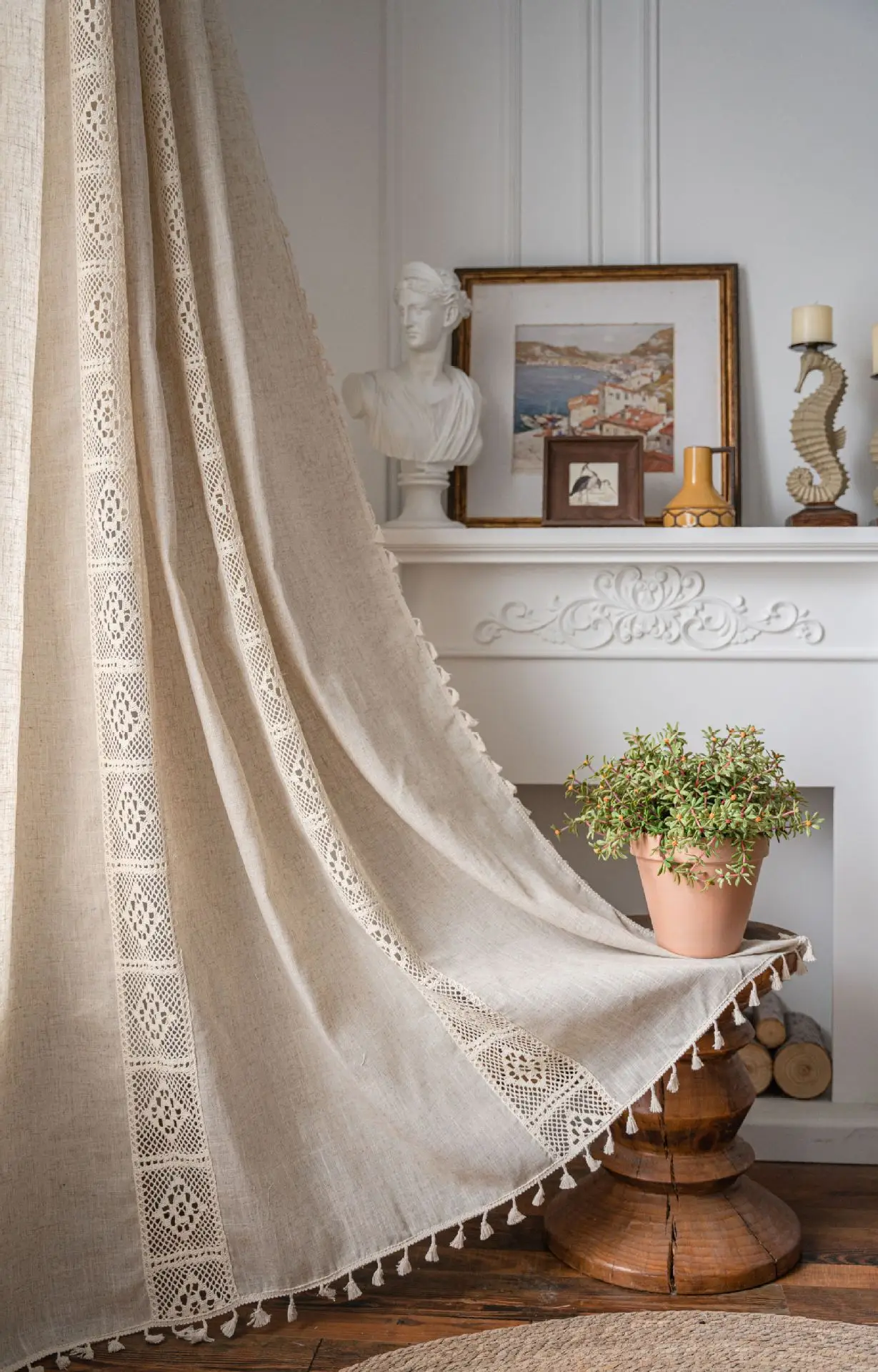 Boho Linen Semi Blackout Curta - Linen Curtain Eyelet review and price