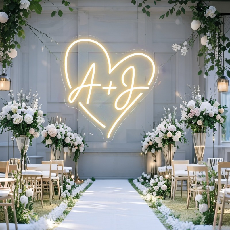 Custom Initials Heart LED Neon - Interior Design Names review and price