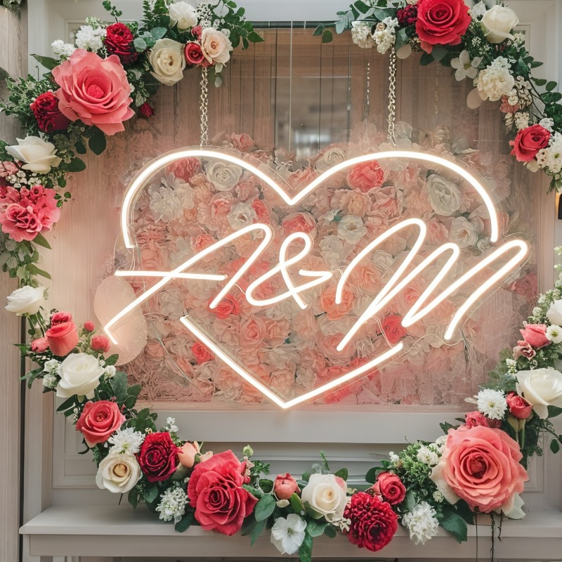 Custom Initials Heart LED Neon - Interior Design Names review and price