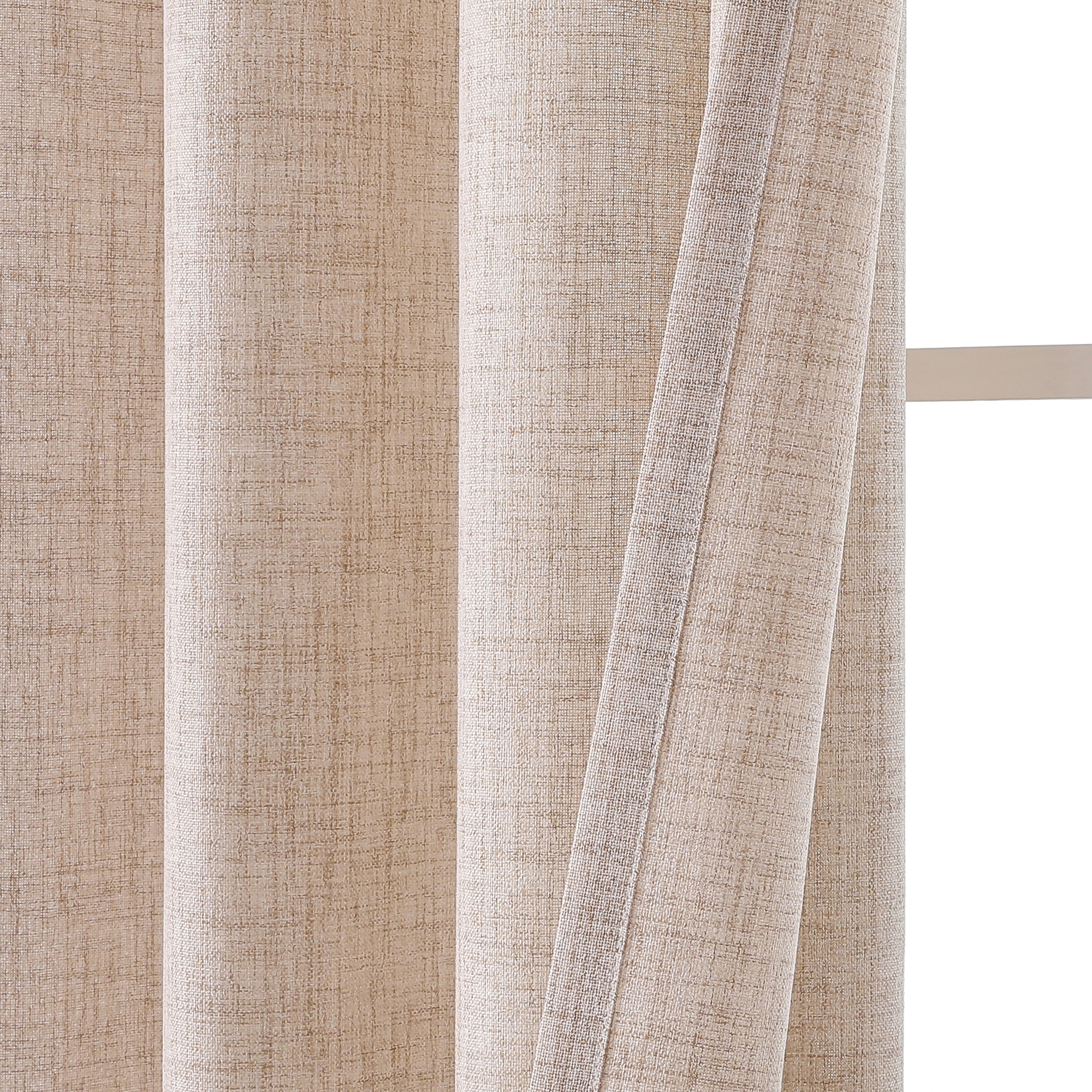 Light Beige Faux Linen Blackou - Linen Curtain Eyelet review and price