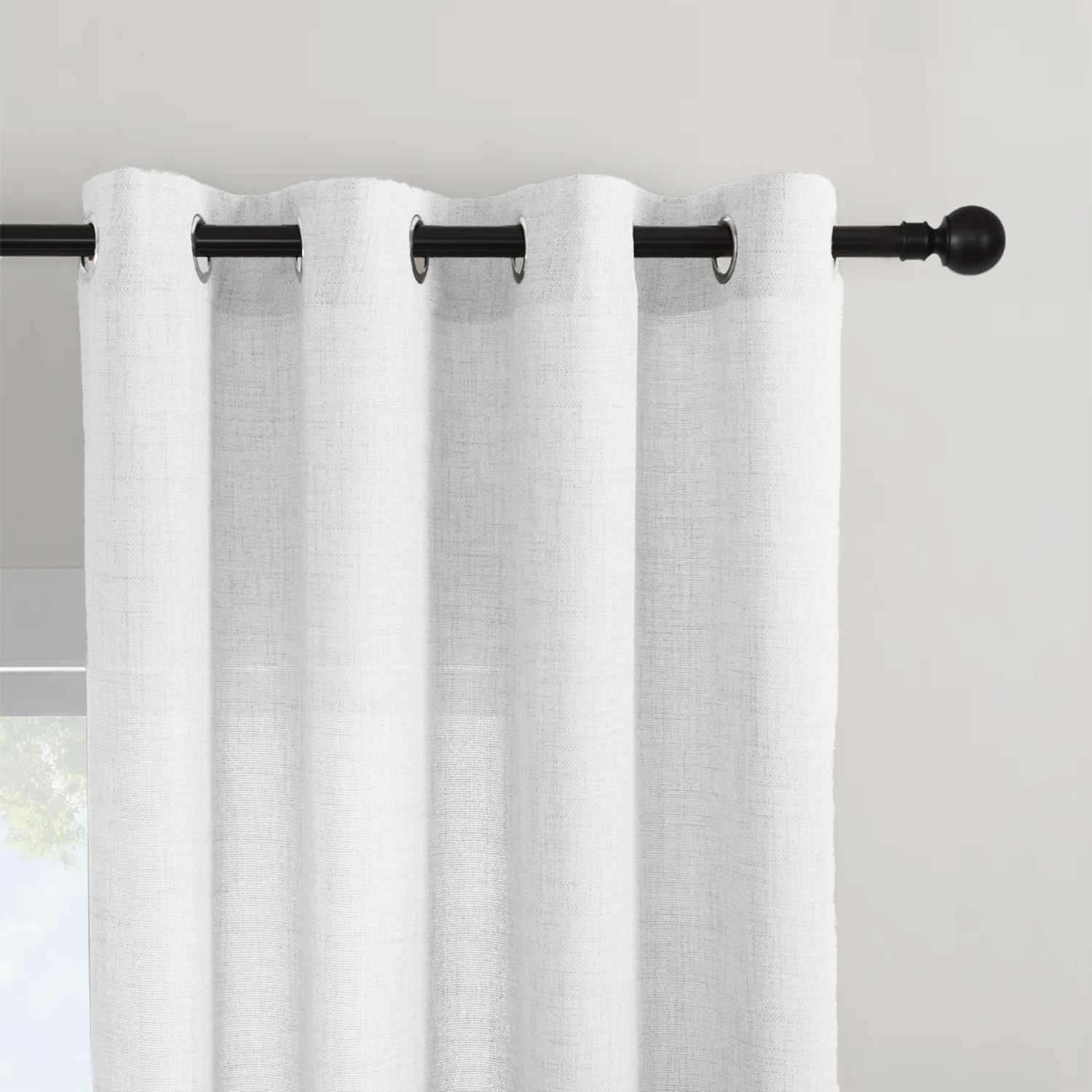1 Piece, Solid Color Bohemian  - Linen Curtain Eyelet review and price