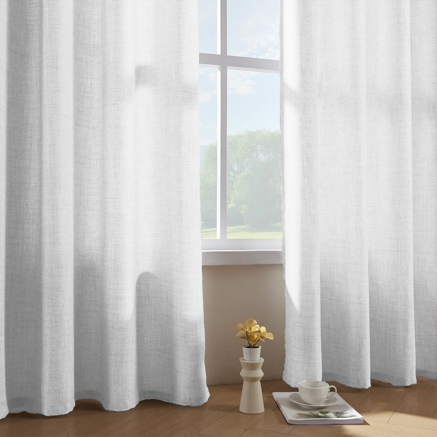 1 Piece, Solid Color Bohemian  - Linen Curtain Eyelet review and price