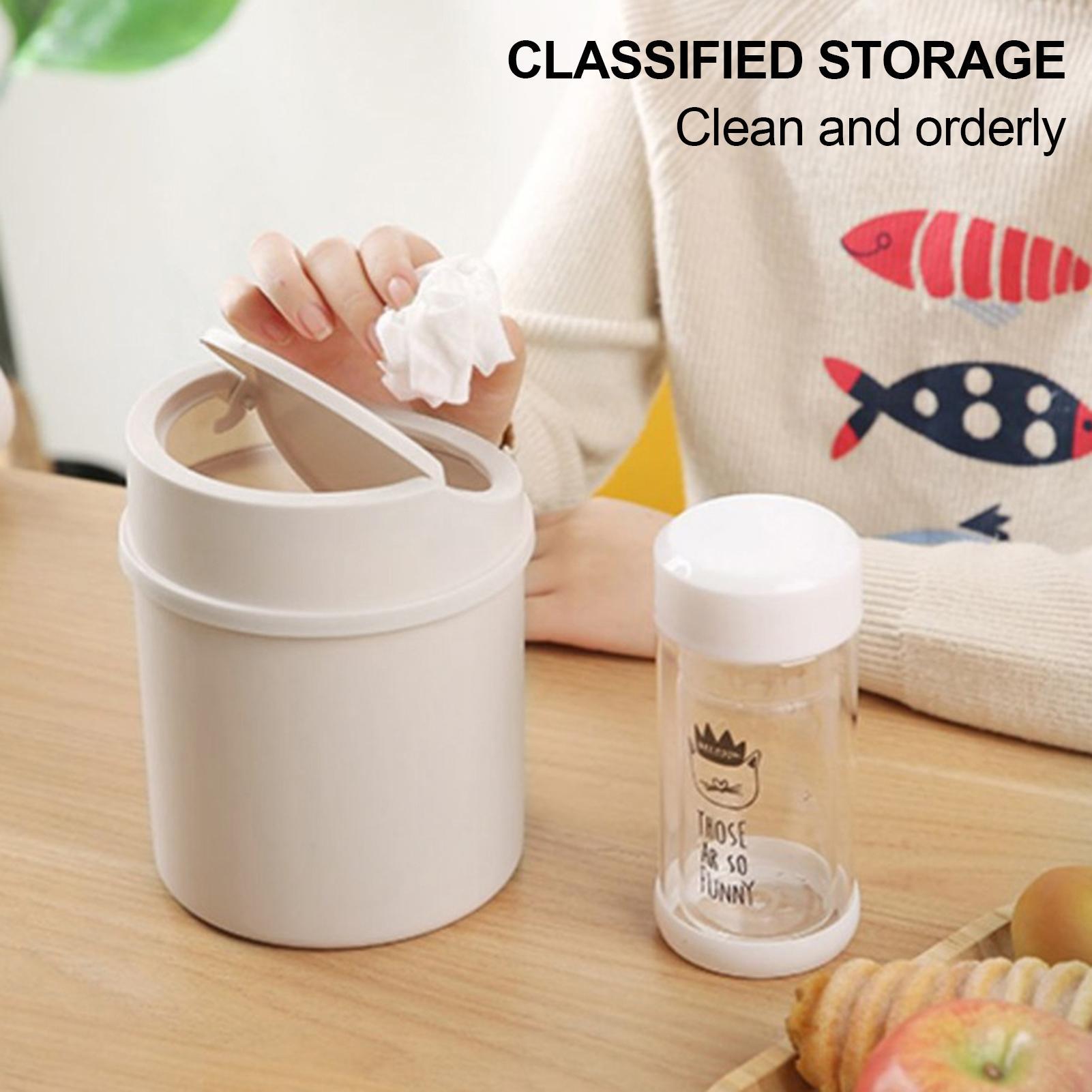 Mini Desktop Trash Can with Li - Interior Design Your Room review and price