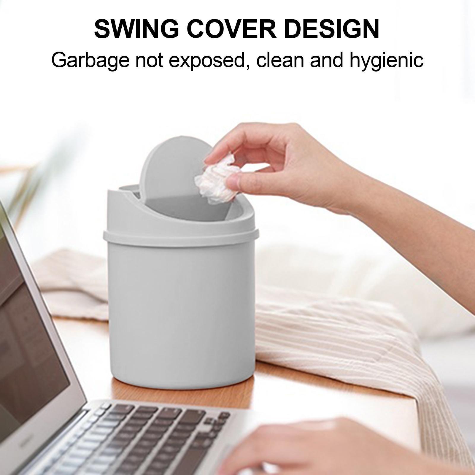 Mini Desktop Trash Can with Li - Interior Design Your Room review and price