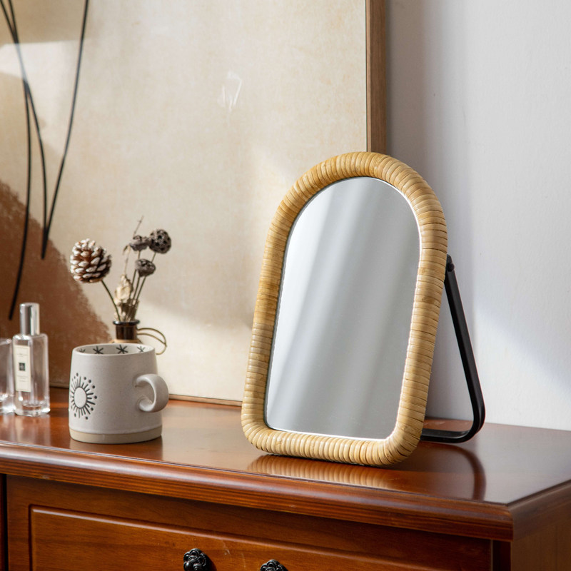 Rattan table bracket makeup ta - Rattan Mirror Round review and price