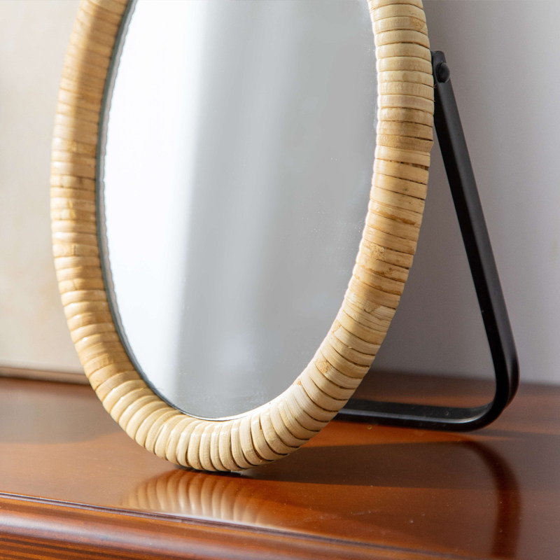 Rattan table bracket makeup ta - Rattan Mirror Round review and price