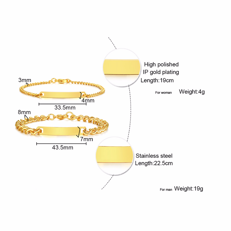 Plate Id Tag Bar Bracelet Cuba - Interior Design Names review and price