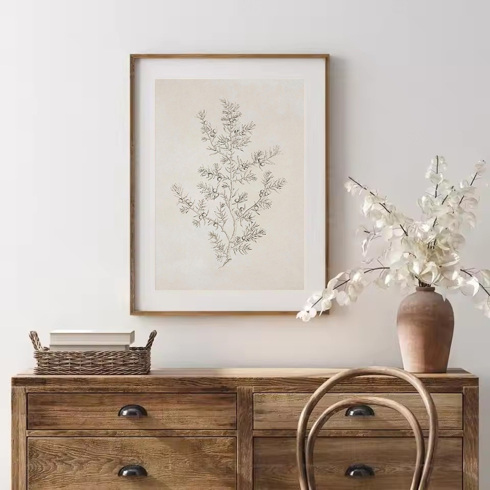 Vintage Minimalist Olive Branc - Interior Design Poster review and price