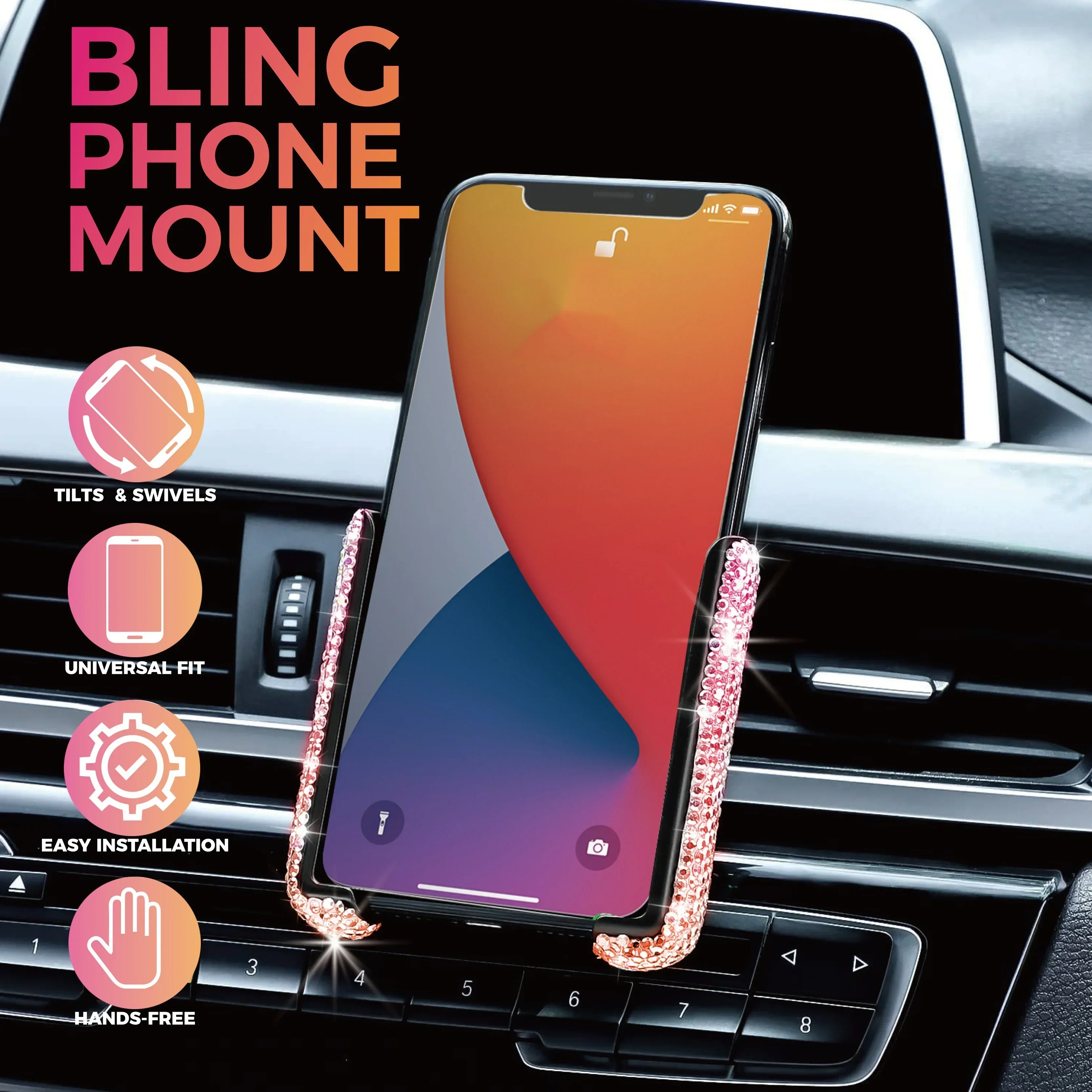 Diamond Car Phone Holder Rhine - Interior Design Texture review and price