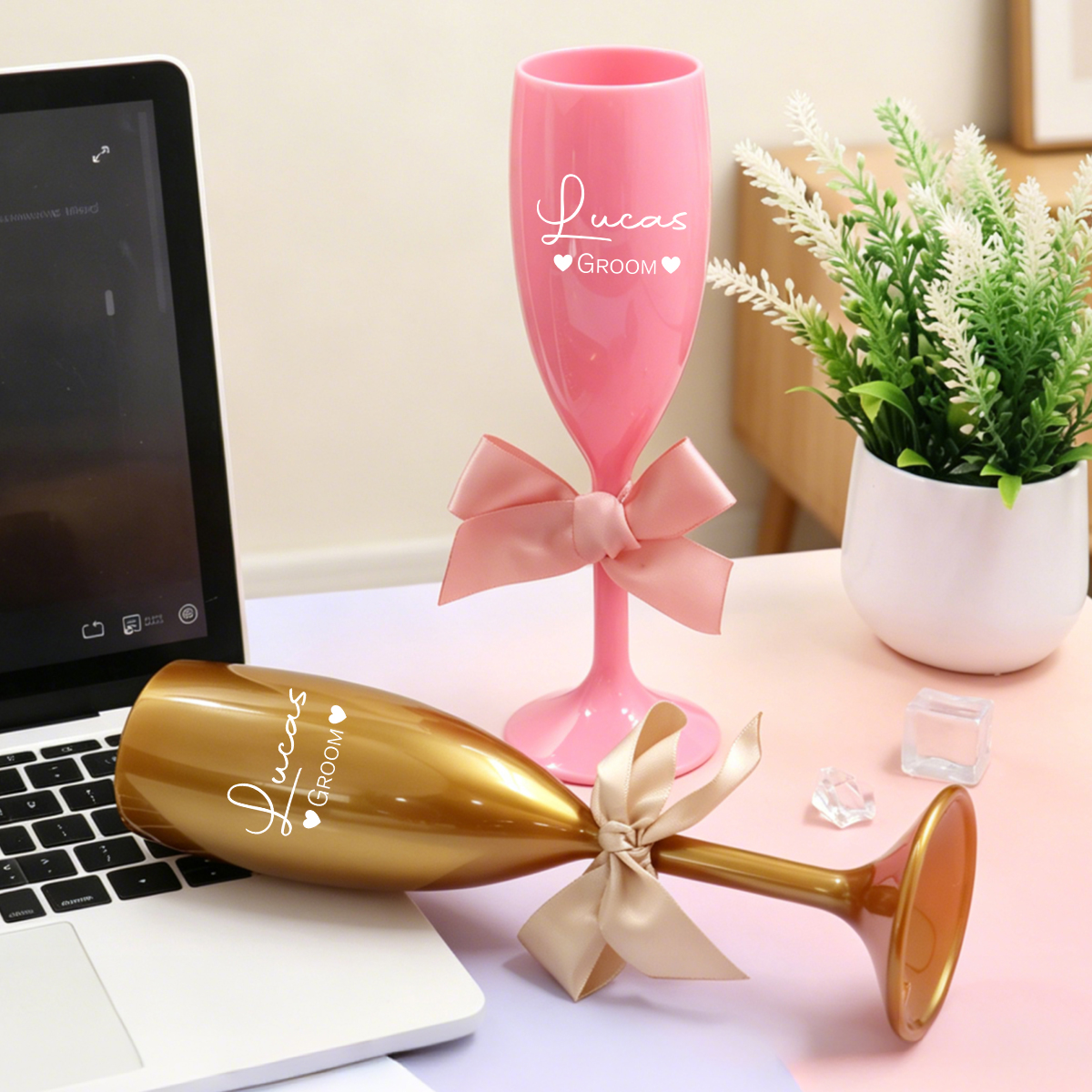 Custom Name Champagne Flute, P - Interior Design Names review and price