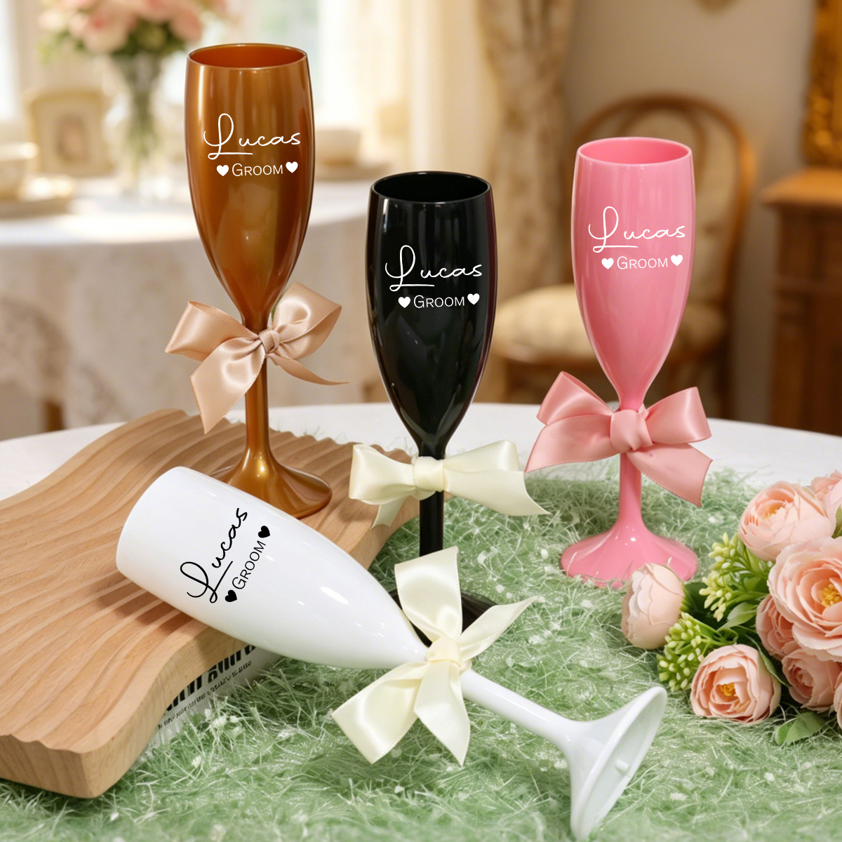 Custom Name Champagne Flute, P - Interior Design Names review and price